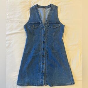 Free People Denim Button-Down Dress